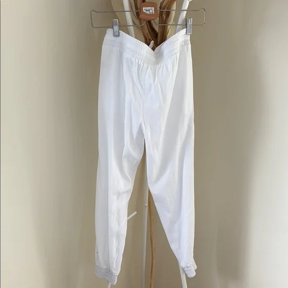 White Drawstring Jogger Pants - Picture 2 of 3